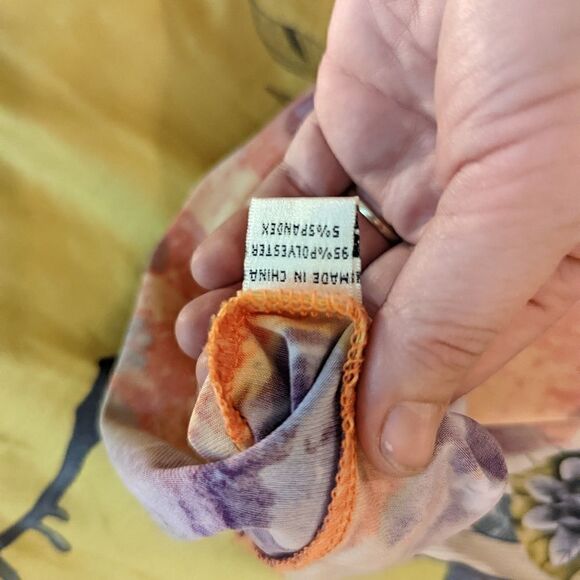 𝅺my Tribe multicolor side ruched long sleeve stretch knit dress size m euc - Picture 4 of 6